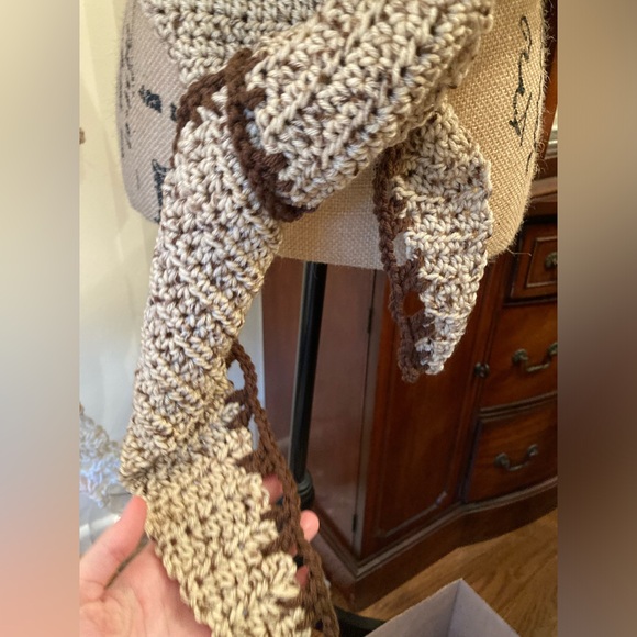 Beautiful tweed shawl scarf wrap with edging HANDMADE NEW lovingly crafted - Picture 7 of 14